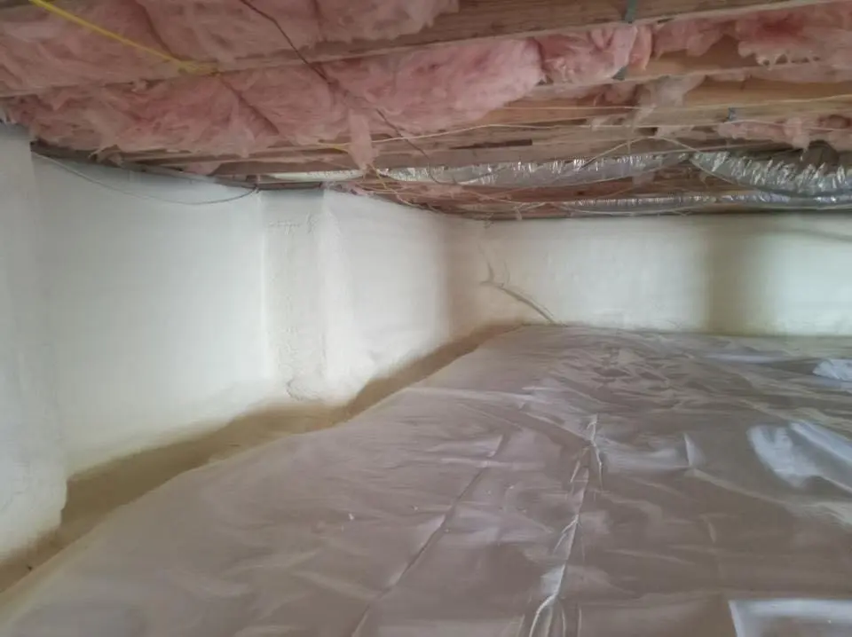 Crawl space encapsulation with closed-cell spray foam for Roof Waterproofing in Idaho Falls
